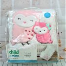 Carter's Child of Mine  - Baby Girl Pink Owls Floral Pattern Knit Quilt