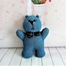 Vintage Baby Gap - Denim Teddy Bear Rattle with Blue Ribbon on Neck