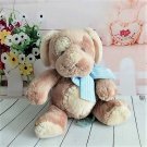 Russ Berrie Baby - MOCHA Tan Plush Rattle Puppy Dog with Light Blue Ribbon #21720