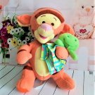 Fisher Price Disney 2004 - Baby Tigger Plush Rattle Holding a Green Blanket with a Frog