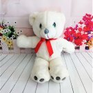Vintage 1996 Precious Moments "SNOWBALL" - White Teddy Bear with Red Satin Bow Tie