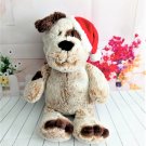 Animal Adventure 2015 - Tan Brown Spots Plush Dog Wearing Santa Hat