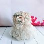 Beige Lace Trinket Box Decorated with Soft Colored Flowers