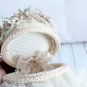 Beige Lace Trinket Box Decorated with Soft Colored Flowers