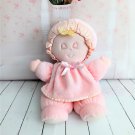 Vintage Eden Toys - Pink Sleeping Doll Plush With Satin Edge Bonnet