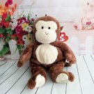 TY Pluffies 2002 - DANGLES The Monkey Brown Cream Plush