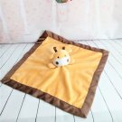 Kidsline - Golden Yellow Giraffe Security Blanket, Brown Satin Edge