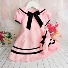 Rare Editions - Baby Girl Pink Sailor Dress and Cap Set  with Blue Ribbon, 12 Months