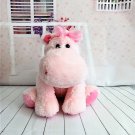 Russ Berrie - Darly Pink Hippo Plush with Gingham Ribbon Headband