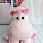 Russ Berrie - Darly Pink Hippo Plush with Gingham Ribbon Headband