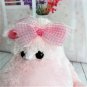 Russ Berrie - Darly Pink Hippo Plush with Gingham Ribbon Headband
