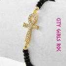 Black Ankh Cross Bracelet