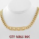 Gold spiked nameplate necklace