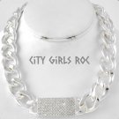 Silver studded necklace
