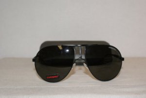 Brand New Carrera Matte Black Sunglasses: Mod. Carrera 1 (PDE) 61-14 & Case