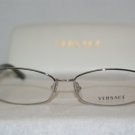 Brand New Versace Shiny Silver Eyeglasses: Mod. 1168-H (1000) 52-16 & Case