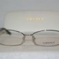 Brand New Versace Shiny Silver Eyeglasses: Mod. 1168-H (1000) 52-16 & Case