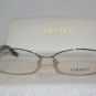 Brand New Versace Shiny Silver Eyeglasses: Mod. 1168-H (1000) 52-16 & Case