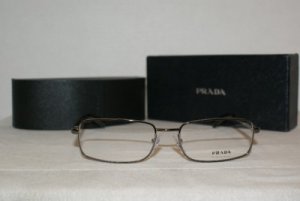Brand New Prada Gunmetal Eyeglasses: Mod. VPR 50N (5AV-1O1) 54-17 & Case