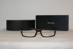 Brand New Prada Glossy Black Eyeglasses: Mod. VPR 04N-A (1AB-1O1) 53-17 & Case
