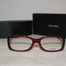 Brand New Prada Bordeaux Eyeglasses: Mod. VPR 13M (2BM-1O1) 51-16 & Case
