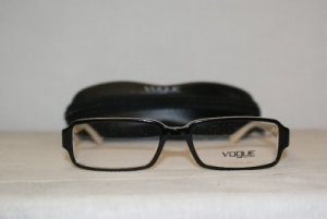 Brand New Vogue Black Beige Eyeglasses: Mod. 2666A (1345) 52-16 & Case