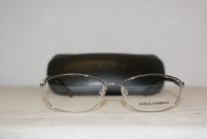 Brand New Dolce & Gabbana Shiny Silver Eyeglasses: Mod. 1206 (061) 54-17 & Case