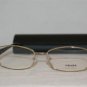 Brand New Prada Shiny Gold Eyeglasses: Mod. VPR 59N (2AU-1O1) 52-17 & Case