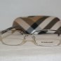 Brand New Burberry Shiny Silver Eyeglasses: Mod. 1015 (1005) 52-17 & Case
