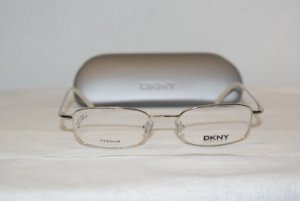 B. New DKNY Shiny Silver Eyeglasses: Mod. 6610 & Case