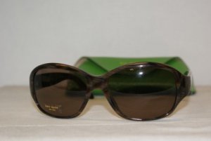 Brand New Kate Spade Brown Horn Sunglasses: Mod. Libby (FA6) 58-17 & Case