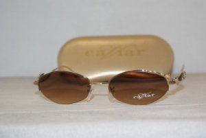 Brand New Caviar Silver & Gold Sunglasses: Mod. 1670 (C16) & Case