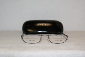 Brand New Gucci Silver & Blue Eyeglasses: Mod. 2396 (4XK) 52-20 & Case