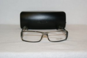 Brand New Calvin Klein Cream Grey Eyeglasses: Mod. 696 & Case