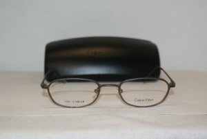 Brand New Calvin Klein Brown Titanium Eyeglasses: Mod. 525 (087) 48-20 & Case