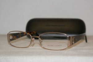 Brand New Ralph Lauren Light Brown Eyeglasses: Mod. 5052 (9125) 54-16 & Case