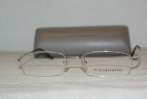 Brand New BCBG Maxazria Silver Eyeglasses: Mod. Spartan 50-18 & Case