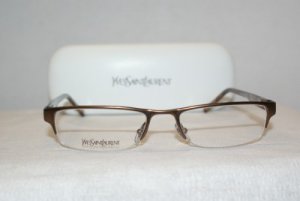 New YSL Yves Saint Laurent Brown Eyeglasses: 2228 Case