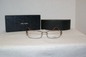 Brand New Prada Gold Eyeglasses: Mod. VPR 67H & Case