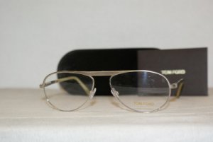 Brand New Tom Ford Shiny Silver Eyeglasses: Mod. FT 5127 (016) 55-15 & Case