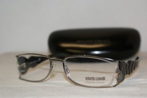 New Roberto Cavalli Shiny Silver Eyeglasses: Mod. RC Alia 277 (F53) 54-17 & Case