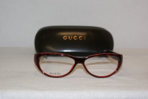 Brand New Gucci Dark Red Eyeglasses: Mod. 2503 & Case