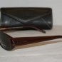 Brand New Ellen Tracy Brown Laminate Sunglasses: Mod. Hydrus 55-16 & Case
