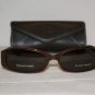 Brand New Ellen Tracy Brown Laminate Sunglasses: Mod. Hydrus 55-16 & Case