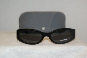 B. New Miu Miu Black Sunglasses: Mod. SMU 02D & Case