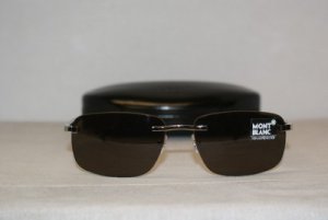 Brand New Mont Blanc Shiny Silver Sunglasses: Mod. 269 (18E) 59-16 & Case