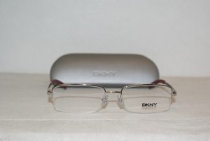 Brand New DKNY Shiny Silver Eyeglasses: Mod. 5607 (1002) 52-17 & Case