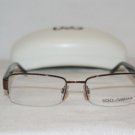 Brand New Dolce & Gabbana Shiny Brown Eyeglasses: Mod. 1178 (341) 52-18 & Case