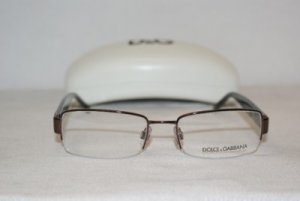 Brand New Dolce & Gabbana Shiny Brown Eyeglasses: Mod. 1178 (341) 52-18 & Case