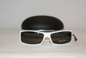 B. New Giorgio Armani White Sunglasses: Mod. 66 & Case